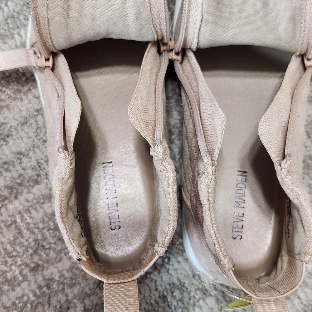 Steve Madden girls Adaptive Reggie iridescent beige wedge sneakers size 3 youth - Picture 10 of 12